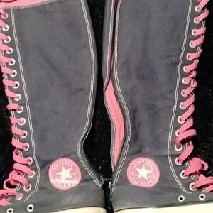 Converse Black and Pink Knee High Sneakers